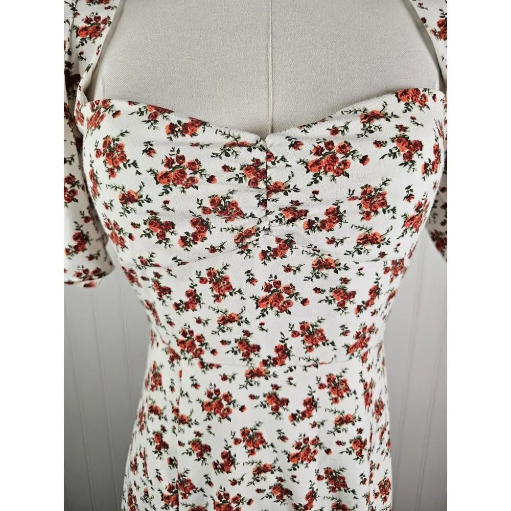 Danielle Bernstein X Macy's White Floral Sweetheart Maxi Dress Women's XS - Picture 3 of 10